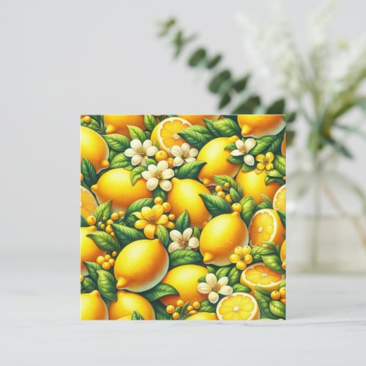 Zesty Lemon Whirl: Eine Citrus-Symphonie Einladung (Stehend Vorderseite)