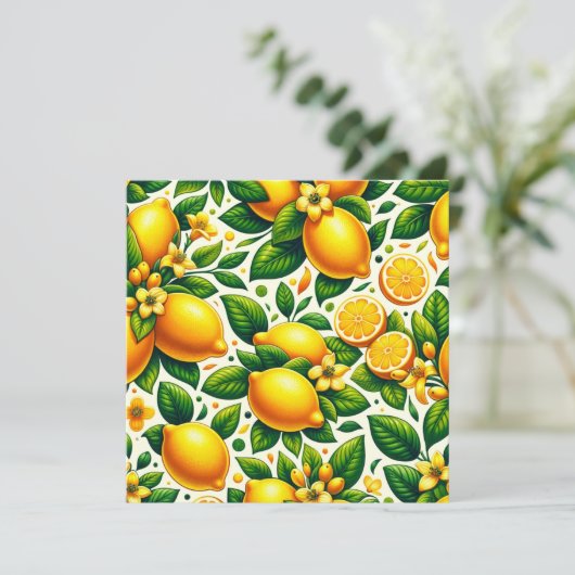 Zesty Lemon Whirl: Eine Citrus-Symphonie Einladung (Stehend Vorderseite)