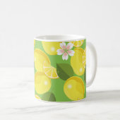 Zesty Lemon: Zitrus Pattern Delight Kaffeetasse (VorderseiteRechts)