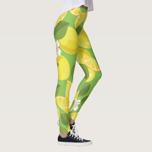 Zesty Lemon: Zitrus Pattern Delight Leggings (Rechts)