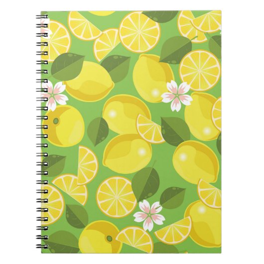 Zesty Lemon: Zitrus Pattern Delight Notizblock (Vorderseite)