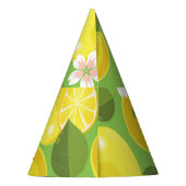 Zesty Lemon: Zitrus Pattern Delight Partyhütchen (Rückseite)