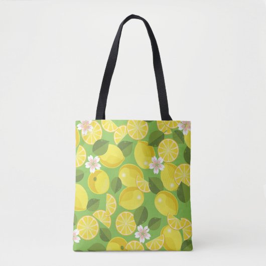 Zesty Lemon: Zitrus Pattern Delight Tasche (Vorderseite)