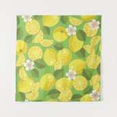 Zesty Lemon: Zitrus Pattern Delight Wandteppich (Vorderseite (Horizontal))