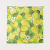 Zesty Lemon: Zitrus Pattern Delight Wandteppich (Vorderseite)