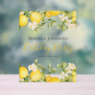 Zesty Lemons Fun Yellow Birthday Party Acrylschild