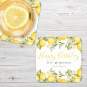 Zesty Lemons Fun Yellow Birthday Party Rechteckiger Pappuntersetzer