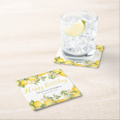 Zesty Lemons Fun Yellow Birthday Party Rechteckiger Pappuntersetzer (Vor Ort)