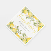 Zesty Lemons Fun Yellow Birthday Party Serviette (Ecke)