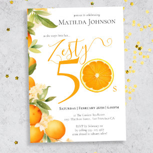 Zesty Orange Fun 50. Geburtstagsparty Einladung