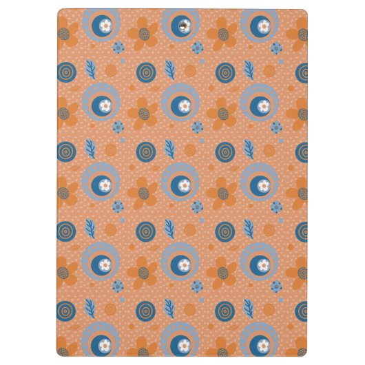 Zesty Summer Floral Pattern Klemmbrett (Rückseite)