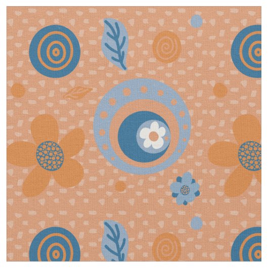 Zesty Summer Floral Pattern Stoff (Nahaufnahme)