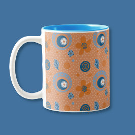Zesty Summer Floral Pattern Zweifarbige Tasse