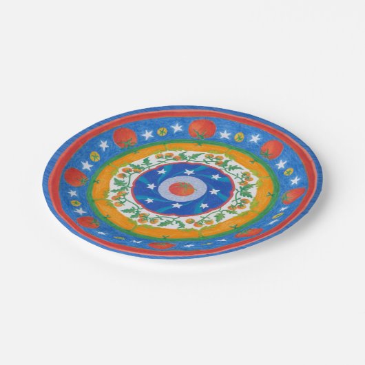 Zesty Tomato Party Plate Pappteller (Schrägansicht)