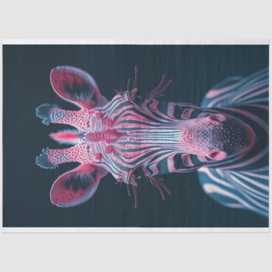 Zesty Vibrant Pink farbig Zebra Decoupage Seidenpapier (Vorderseite)