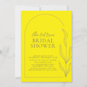 Zesty Yellow Arch Script Brautparty Einladung (Vorderseite)