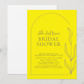 Zesty Yellow Arch Script Brautparty Einladung (Vorne/Hinten)