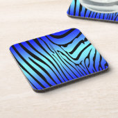 Zesty Zebra Blue Getränkeuntersetzer (Linke Seite)