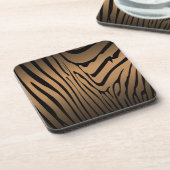 Zesty Zebra Brown Getränkeuntersetzer (Linke Seite)