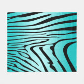 Zesty Zebra Cyan Fleecedecke (Vorderseite (Horizontal))