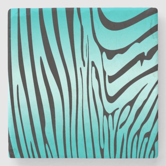 Zesty Zebra Cyan Steinuntersetzer (Vorderseite)