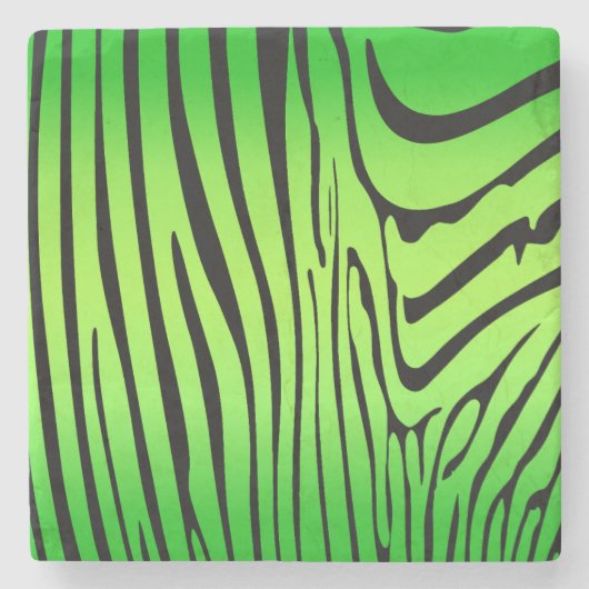 Zesty Zebra Green Steinuntersetzer (Vorderseite)