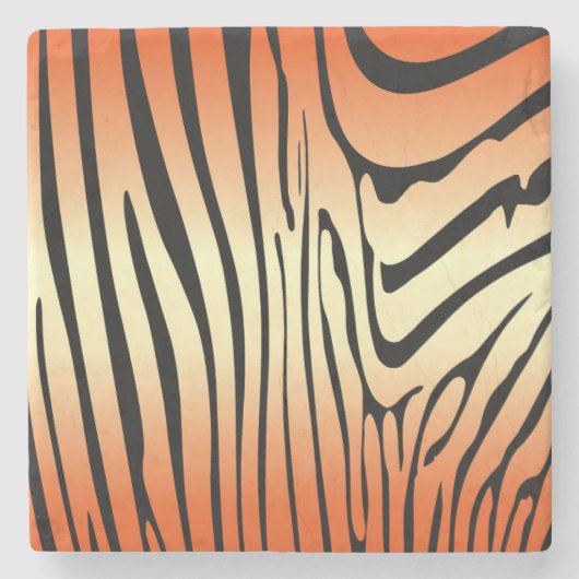Zesty Zebra Orange Steinuntersetzer (Vorderseite)