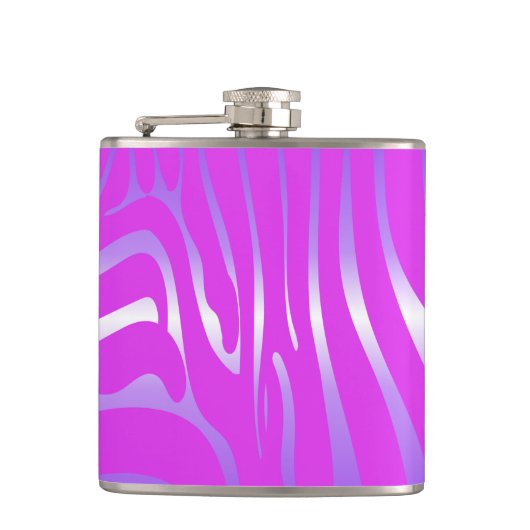 Zesty Zebra Pink Flask Flachmann (Vorderseite)