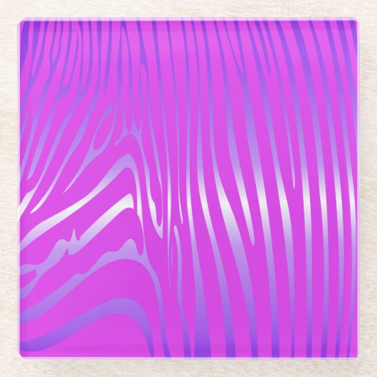Zesty Zebra Pink Glass Untersetzer (Vorderseite)
