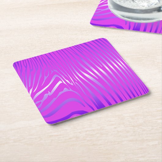 Zesty Zebra Pink Square Paper Untersetzer (angewinkelt)