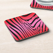 Zesty Zebra Red Getränkeuntersetzer (Linke Seite)