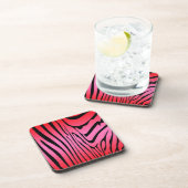 Zesty Zebra Red Getränkeuntersetzer (Rechte Seite)