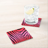 Zesty Zebra Red Rechteckiger Pappuntersetzer (Vor Ort)