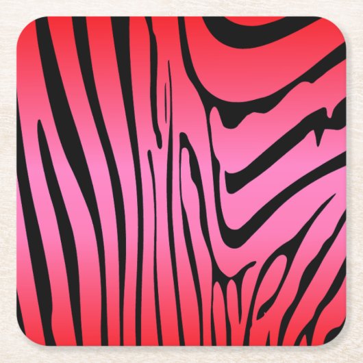 Zesty Zebra Red Rechteckiger Pappuntersetzer (Vorderseite)