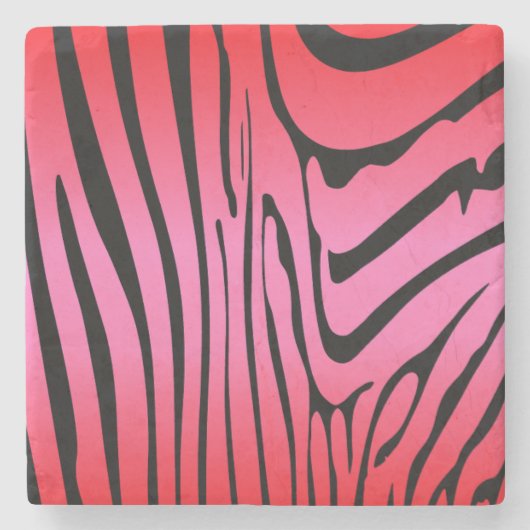 Zesty Zebra Red Steinuntersetzer (Vorderseite)