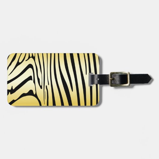 Zesty Zebra Yellow Gepäckanhänger (Vorderseite horizontal)