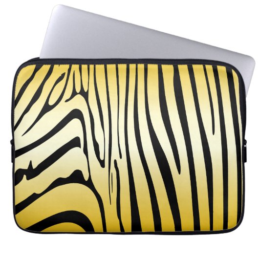 Zesty Zebra Yellow Laptopschutzhülle (Vorderseite)