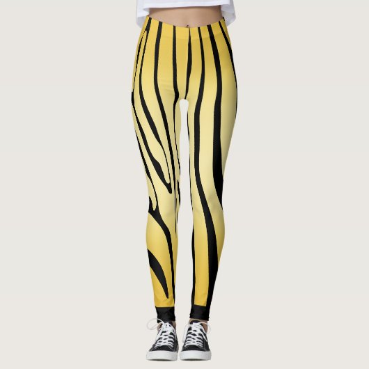 Zesty Zebra Yellow Leggings (Vorderseite)