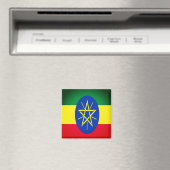 ZET001 ETHIOPIEN, FLAG, Afrika, Kühlschrank Magnet (In Situ (Geschirrspüler))