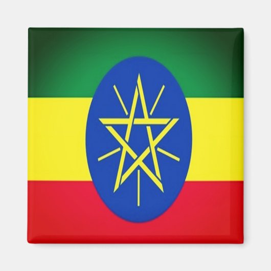 ZET001 ETHIOPIEN, FLAG, Afrika, Kühlschrank Magnet (Vorne)