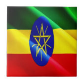 zET002 ETHIOPIA, Waving Flag, Afrika, Fliese (Vorderseite)