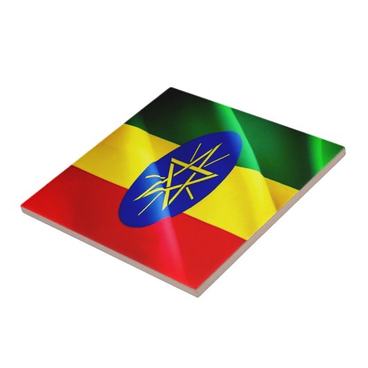 zET002 ETHIOPIA, Waving Flag, Afrika, Fliese (Seite)