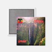 zET011 GONDAR, Wasserfall, Äthiopien, Afrika, Kühl Magnet (Vorderseite/Rückseite)