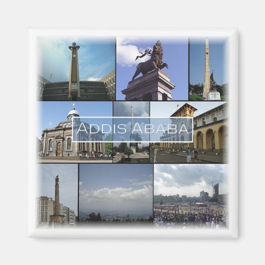 zET014 ADDIS ABABA, Mosaik, Äthiopien, Kühlschrank Magnet (Vorne)