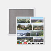 zET015 ETHIOPIA I Liebe, Mosaik, Afrika, Kühlschra Magnet (Vorderseite/Rückseite)