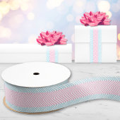 Zeta Chevron Stripe in Pink and Aqua Ripsband