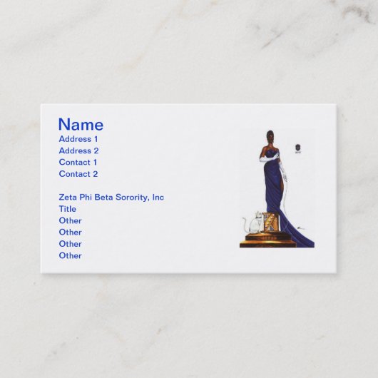 Zeta Phi Beta Sorority Business Cards Visitenkarte (Vorderseite)