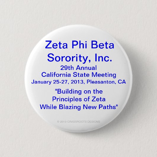 Zeta Phi Beta Sorority, Inc., 29. jährliche Button (Vorderseite)