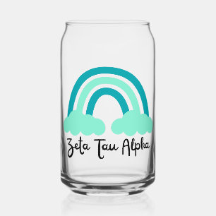 Zeta Tau Alpha Schwesternschaft Teal Grün Regenbog Dosenglas