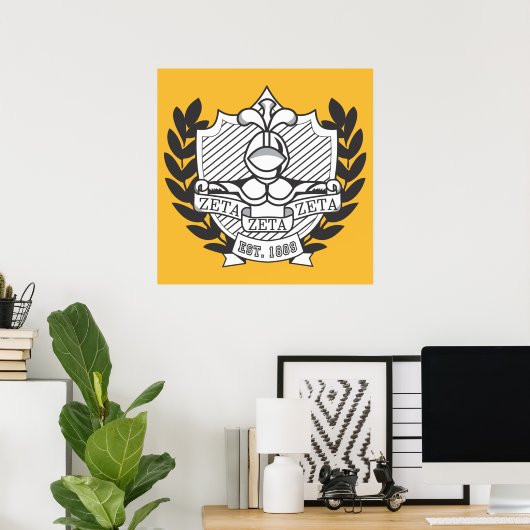 Zeta Zeta Zeta Wappen der Brüderlichkeit - Farbe Poster (Heimbüro)